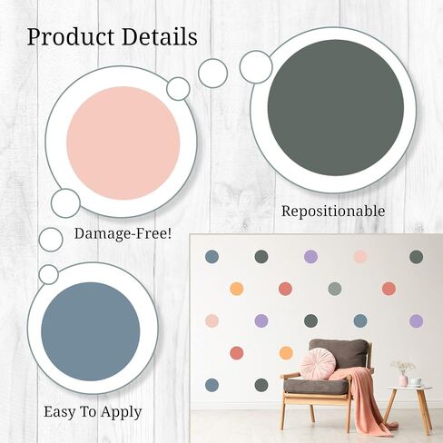 Decalcomania Irregular Black Dots Wall Decals - Set of 216 Small Dalmation Dot Wall Stickers for Classroom Bedroom Living Room Nursery Bathroom Decor Removable Peel and Stick Indoor Wall Decor in Saudi Arabia