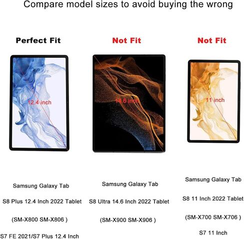 قطعتان من واقي الشاشة غير اللامع المضاد للوهج لهاتف Samsung Galaxy Tab S9 Plus 2023/Tab S7 FE 5G/Tab S8 Plus/Tab S7 Plus (12.4 بوصة)، واقي شاشة مضاد للتوهج ومضاد لبصمات الأصابع in Saudi Arabia