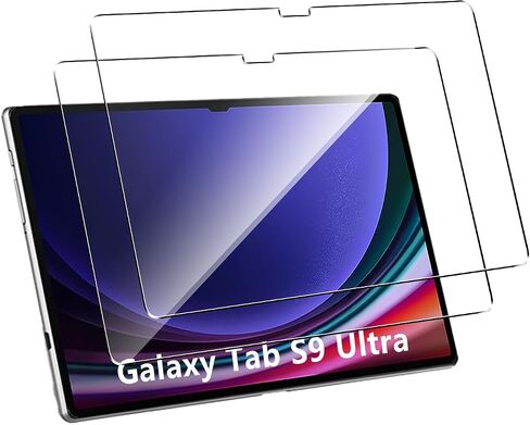 عبوتان من الزجاج المقسى لهاتف Samsung Galaxy Tab S9 Ultra، صلابة 9H، مقاومة فائقة، مضادة لبصمات الأصابع، لا فقاعات، HD-Clear، فيلم لوحي بتغطية كاملة لجهاز Samsung Tab S9 Ultra in Kuwait