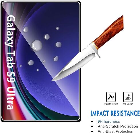 عبوتان من الزجاج المقسى لهاتف Samsung Galaxy Tab S9 Ultra، صلابة 9H، مقاومة فائقة، مضادة لبصمات الأصابع، لا فقاعات، HD-Clear، فيلم لوحي بتغطية كاملة لجهاز Samsung Tab S9 Ultra in Kuwait
