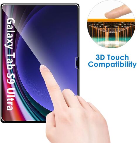 عبوتان من الزجاج المقسى لهاتف Samsung Galaxy Tab S9 Ultra، صلابة 9H، مقاومة فائقة، مضادة لبصمات الأصابع، لا فقاعات، HD-Clear، فيلم لوحي بتغطية كاملة لجهاز Samsung Tab S9 Ultra in Kuwait