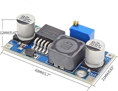 5 قطع LM2576 DC-DC محول فرق الجهد 3A وحدة تنحى قابلة للتعديل مع مؤشر LED للإخراج in Kuwait