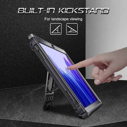 Fintie Shockproof Case for Samsung Galaxy Tab A7 10.4 Inch 2022/2020 Model (SM-T500/T503/T505/T507), Tuatara Rugged Unibody Hybrid Bumper Kickstand Cover with Built-in Screen Protector, Black in Saudi Arabia