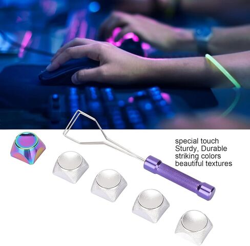 5Pcs Metal Keycaps, Color Plating Beautiful Textures Keycaps Special Touch Decorative Xda For Mechanical Keyboard Black (Black) in Saudi Arabia