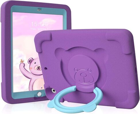 حافظة PZOZ iPad للأطفال متوافقة مع iPad 9th 2021 /8th 2020 /7th 2019 الجيل 10.2 بوصة، مقبض دوار مقاوم للصدمات من مادة EVA، حامل قابل للطي، غطاء حماية لطيف شديد التحمل للأولاد والبنات (وردي) in Saudi Arabia