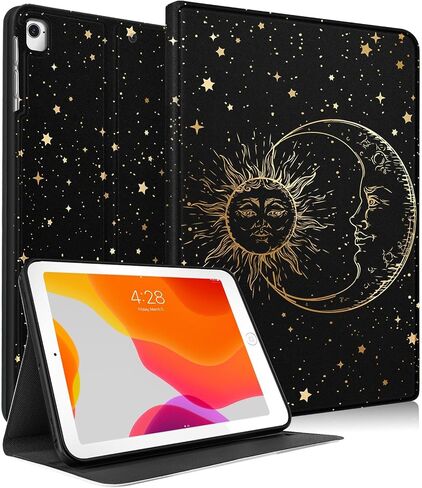 حافظة لجهاز iPad الجيل الخامس/السادس، لجهاز Apple iPad Air الجيل الأول/الثاني، لجهاز iPad Pro 9.7 بوصة حافظة لطيفة للأطفال والنساء والبنات Folio Sun Moon غطاء بتصميم جمالي رائع لجهاز iPad 5/6، Air 1/2، Pro 9.7 in Saudi Arabia
