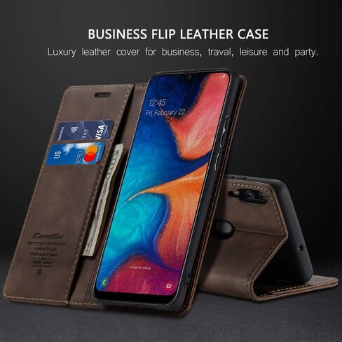 غطاء محفظة Samsung Galaxy A20/A30/M10S، غطاء واقٍ من الجلد بحامل مغناطيسي وغطاء حماية متين مقاوم للصدمات لهاتف Samsung Galaxy A20/A30/M10S (أزرق) in Saudi Arabia