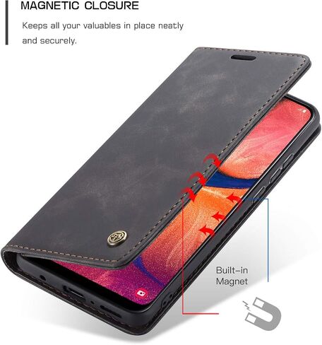غطاء محفظة Samsung Galaxy A20/A30/M10S، غطاء واقٍ من الجلد بحامل مغناطيسي وغطاء حماية متين مقاوم للصدمات لهاتف Samsung Galaxy A20/A30/M10S (أزرق) in Kuwait