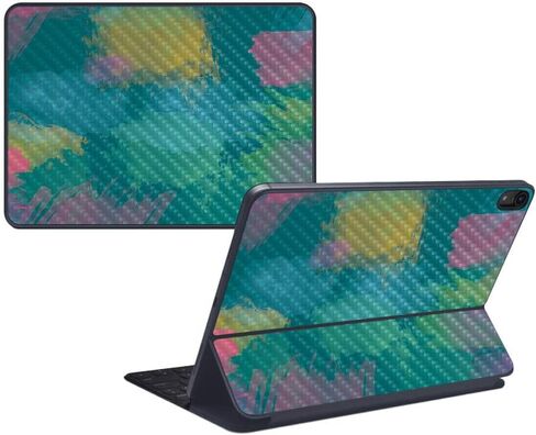 غلاف MightySkins من ألياف الكربون للوحة المفاتيح الذكية Apple iPad Pro مقاس 12.9 بوصة (2018) - ابتسامة السلام - لمسة نهائية واقية ومتينة من ألياف الكربون - سهلة التطبيق وتغيير الأنماط - صنع في الولايات المتحدة الأمريكية in Saudi Arabia