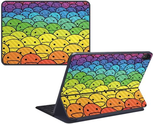 غلاف MightySkins من ألياف الكربون للوحة المفاتيح الذكية Apple iPad Pro مقاس 12.9 بوصة (2018) - ابتسامة السلام - لمسة نهائية واقية ومتينة من ألياف الكربون - سهلة التطبيق وتغيير الأنماط - صنع في الولايات المتحدة الأمريكية in Saudi Arabia