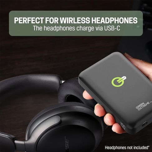 سماعات رأس Bose QuietComfort اللاسلكية المانعة للضوضاء، سماعات رأس بلوتوث فوق الأذن مع عمر بطارية يصل إلى 24 ساعة مع شاحن محمول لاسلكي Green Extreme (دخان أبيض) in Kuwait