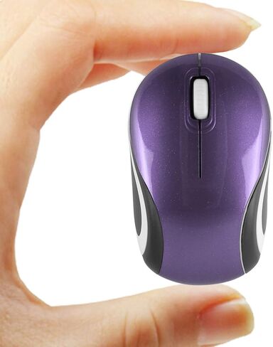 ماوس لاسلكي لطيف ماوس كمبيوتر صغير الحجم جيب صغير الحجم محمول للسفر USB الفئران الضوئية 3 أزرار 1000 نقطة في البوصة ماوس لاسلكي للكمبيوتر المحمول والكمبيوتر المحمول ماك بوك هدية فتاة للأطفال (أرجواني) in Kuwait
