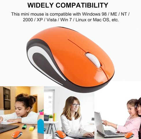ماوس لاسلكي لطيف ماوس كمبيوتر صغير الحجم جيب صغير الحجم محمول للسفر USB الفئران الضوئية 3 أزرار 1000 نقطة في البوصة ماوس لاسلكي للكمبيوتر المحمول والكمبيوتر المحمول ماك بوك هدية فتاة للأطفال (أرجواني) in Kuwait