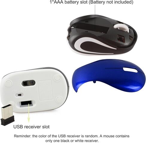 ماوس لاسلكي لطيف ماوس كمبيوتر صغير الحجم جيب صغير الحجم محمول للسفر USB الفئران الضوئية 3 أزرار 1000 نقطة في البوصة ماوس لاسلكي للكمبيوتر المحمول والكمبيوتر المحمول ماك بوك هدية فتاة للأطفال (أرجواني) in Kuwait