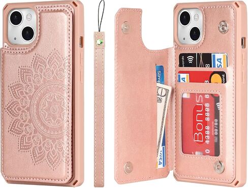 Cavor for iPhone 13 Wallet Case with Card Holder for Women Men, Black in Saudi Arabia