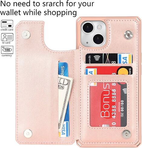 Cavor for iPhone 13 Wallet Case with Card Holder for Women Men, Black in Saudi Arabia