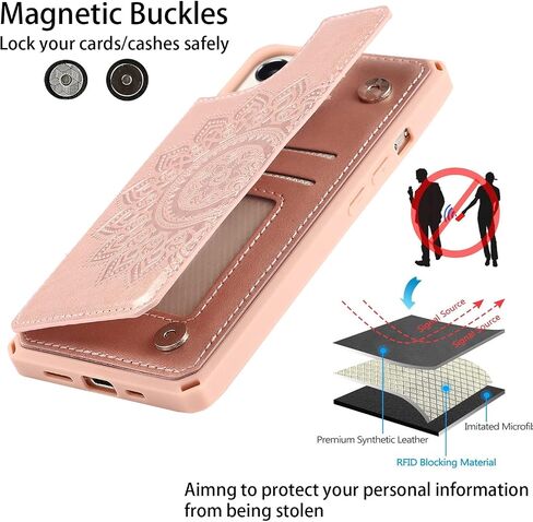 Cavor for iPhone 13 Wallet Case with Card Holder for Women Men, Black in Saudi Arabia