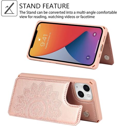 Cavor for iPhone 13 Wallet Case with Card Holder for Women Men, Black in Saudi Arabia