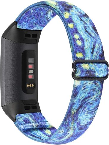 حزام ساعة من النايلون المرن قابل للتعديل متوافق مع أحزمة Fitbit Charge 4/Charge 3/SE، حزام معصم رياضي من النايلون قابل للتمدد وقابل للتنفس، سوار معصم بديل ناعم للنساء والرجال in Kuwait
