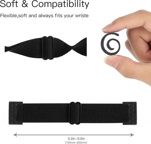 حزام ساعة من النايلون المرن قابل للتعديل متوافق مع أحزمة Fitbit Charge 4/Charge 3/SE، حزام معصم رياضي من النايلون قابل للتمدد وقابل للتنفس، سوار معصم بديل ناعم للنساء والرجال in Kuwait