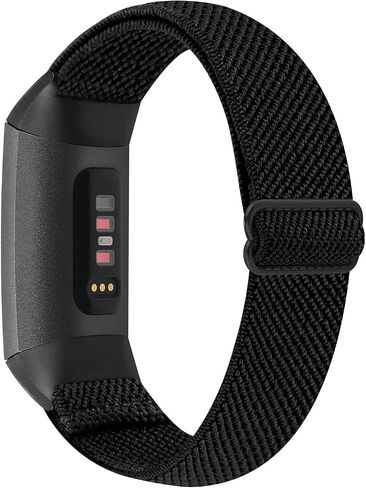 حزام ساعة من النايلون المرن قابل للتعديل متوافق مع أحزمة Fitbit Charge 4/Charge 3/SE، حزام معصم رياضي من النايلون قابل للتمدد وقابل للتنفس، سوار معصم بديل ناعم للنساء والرجال in Kuwait