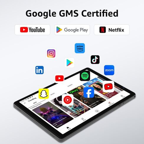تابلت ApoloSign Android 13، أجهزة لوحية تعمل باللمس مقاس 10.1 بوصة مع معالج ثماني النواة، بطارية 5000 مللي أمبير في الساعة، شاشة، تخزين كبير، ذاكرة وصول عشوائي 128 جيجابايت عبر TF، WiFi، BT 5.0، كاميرا مزدوجة، دعم شاشة مقسمة (رمادي) in Kuwait