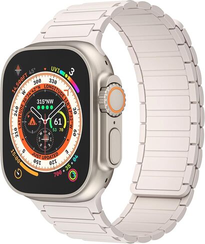 سوار رياضي مغناطيسي متوافق مع سوار ساعة Apple مقاس 49 مم 45 مم 44 مم 42 مم، سوار معصم بديل من السيليكون المقاوم للماء لملحقات iWatch Ultra 2 Series 9 8 7 6 5 4 3 SE in Saudi Arabia