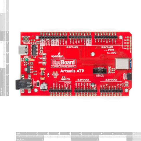 SparkFun RedBoard Artemis ATP لوحة تطوير التعلم الآلي تتضمن BLE 1 ميجابايت فلاش USB-C Qwiic I2C MEMS ميكروفون متوافق مع منصة Arduino IDE، تشغيل نماذج TenserFlow Mega Footprint in Saudi Arabia