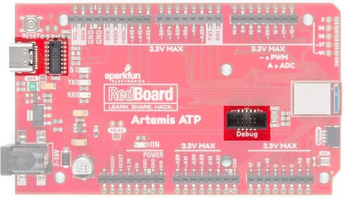 SparkFun RedBoard Artemis ATP لوحة تطوير التعلم الآلي تتضمن BLE 1 ميجابايت فلاش USB-C Qwiic I2C MEMS ميكروفون متوافق مع منصة Arduino IDE، تشغيل نماذج TenserFlow Mega Footprint in Saudi Arabia
