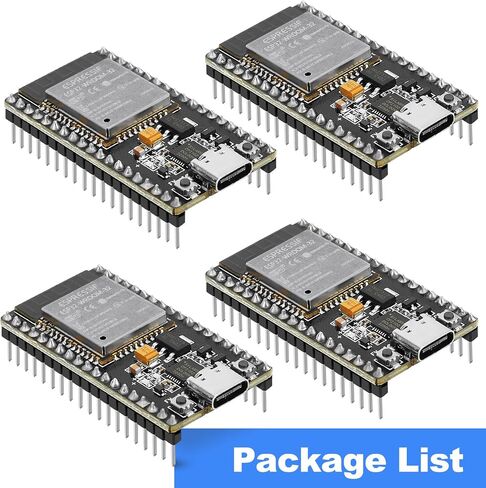 4 Pack ESP32 Board ESP32-32D WROOM Module CP2012 USB C 38 Pin WiFi+Blue tooth Type-C Interface ESP32-DevKitC-32 Development Board STA/AP/STA+AP in Saudi Arabia
