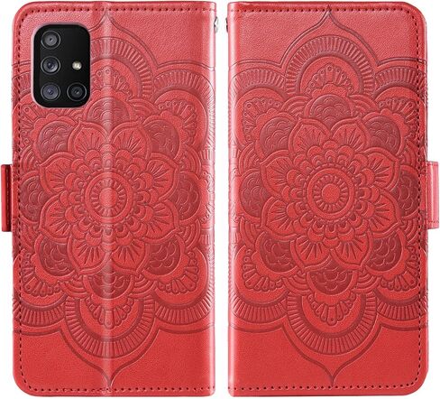 Asuwish Compatible with Samsung Galaxy A71 5G Wallet Case and Tempered Glass Screen Protector Leather Flip Credit Card Holder Stand Cell Phone Cover for Glaxay A 71 G5 Gaxaly 71A S71 Women Men Red in Saudi Arabia