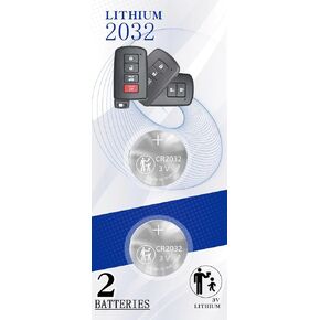 (2 Pack) CR2032 Remote Key Fob Battery Replacement for Toyota (2012-2021) 4Runner Avalon Camry Corolla Highlander Prius C Rav4 Sequoia Tacoma Tundra (HYQ14FBA/HYQ14FBB)