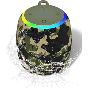 Bluetooth Speakers,Portable Wireless Speaker with 15W Stereo Sound, IPX6 Waterproof Speaker with LED Light, Bluetooth TWS, Portable Speaker for Shower Outdoor Party Beach Camping