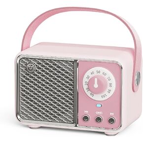Retro Bluetooth Speaker, Small Cute Vintage Speaker Old Fashion Style Speaker Portable Radio Wireless Decor Speaker Supports TF Card/AUX for Home Office Kitchen Bedroom Desk Outdoor Travel (Purple)