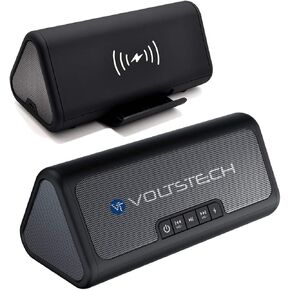 Bluetooth Wireless Charging Speaker Dock Station, NE100 Premium Stereo Sound Super-Bass Speaker, 3 in 1 Audio Player with Built-in Mic for Handsfree Calls Compatible with iPhone and Samsung Phones