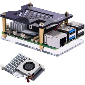 حافظة أكريليك DVOZVO لجهاز Raspberry Pi 5 مع مبرد نشط، مناسبة لمروحة Raspberry Pi 5 النشطة، حافظة لجهاز Raspberry Pi 5 شفافة (مع مبرد نشط رسمي) in Kuwait