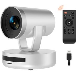 NUROUM V403 PTZ Camera, 5X Optical Room Video Conference Webcam, AI Noise Cancelling Microphones, 350° Pan&60° Tilt, 4 Preset Positions, 122° FOV, 1080P for Zoom/Teams/Google Meet