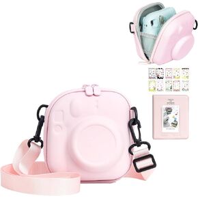 Accessories Kit Case for Fujifilm Instax Mini 12 11 99 7+ SE EVO Instant Camera Liplay link2 Universal Mini Camera Bag, Mini 3 inch Film Photo Album, Photo Border Stickers (No Camera) - Black