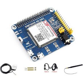 4G / 3G / GNSS HAT for Raspberry Pi Zero/Zero W/Zero WH/2B/3B/3B+/4B,Jetson Nano Based on SIM7600A-H Supports Dial-up, Telephone call, SMS, MMS, mail, TCP, UDP, DTMF, HTTP, FTP