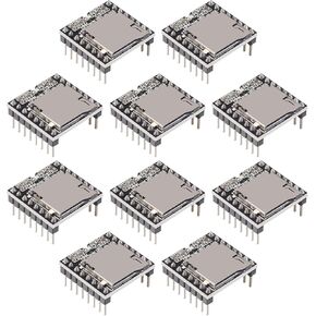 10Pcs Mini MP3 Player Audio Module MP3 Voice Decode Board DFPlayer Audio Voice Music Module Supporting TF Card U-Disk IO/Serial Port/AD for AVR, MSP430, and Other MCUs