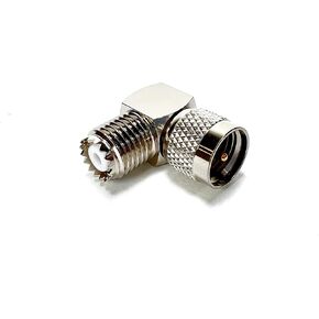 RF Coax Adapters Mini UHF Male to Mini UHF Female RIGHT ANGLE 2pcs Pack