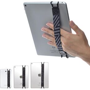 TFY Security Hand-Strap for Tablet PC - iPad 10th Gen/iPad Mini 6 / iPad Air 5 / iPad Pro 9.7", Pro 11" - Galaxy Tablet Pcs - Nexus 7 / Nexus 10 and More (Black)