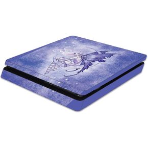 غلاف MightySkins متوافق مع وحدة تحكم Sony PS4 Slim - Purple Moon | غطاء ملتف واقٍ ومتين وفريد ​​من نوعه من الفينيل | سهل التطبيق والإزالة وتغيير الأنماط | صنع في الولايات المتحدة الأمريكية
