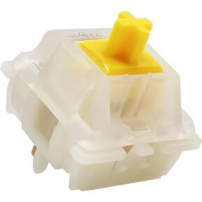 DRAOZA Gateron Milky Yellow Pro,5 Pin Switches pre lubed for MX Mechanical Gaming Keyboard（72pcs Milky Yellow）
