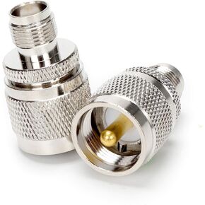 Triswenic UHF Male to TNC Female Adapter UHF PL-259 Male to TNC Female 50-ohm RF Coax Coaxial Connectors Adapter TNC Female to UHF Male Jack Connector(Pack of 2)