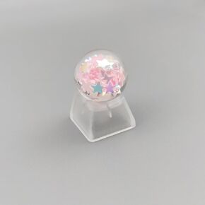 Personalized Crystal Ball Keycap Handmade OEM Profile Keycap Base DIY Custom ESC Backlit Keycap for Mechanical Keyboard MX Switch (Star)