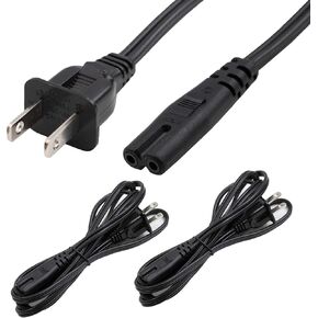 6ft (2Pk) 2 Prong C7 Non-Polarized Xbox, PS2, PS3, PS4,PS5 Power Cord/Non-Polarized AC Power Cord, Compatible with Samsung Sony LG TV AppleTV 4K
