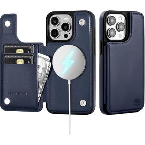 for iPhone 12 Pro Max Wallet Case with Card Holder【Compatible with Magsafe】 Women Men PU Leather Flip Folio Protective Cover Credit Slots with Kickstand Stand Apple 12 Pro Max,Black