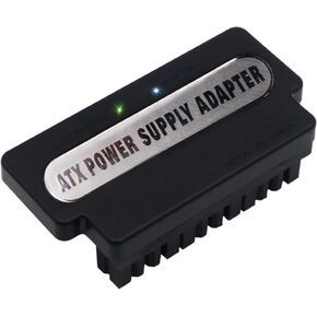 New Version ATX 24Pin Female to 24pin Male 90 Degree Power Adapter with Power OK and Stand by LED and ABS Plastic top Cover for Desktops Power Supply