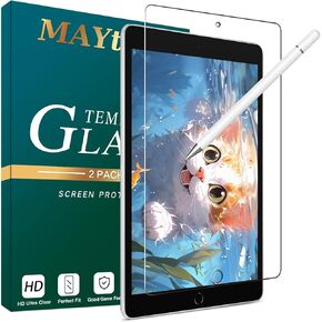 MAYtobe [1-Pack Like Paper Screen Protector for iPad 9th/8th/7th Generation (10.2 Inch) Tempered Glass,for Drawing and Writing, No Bubbles, 9H Hardness